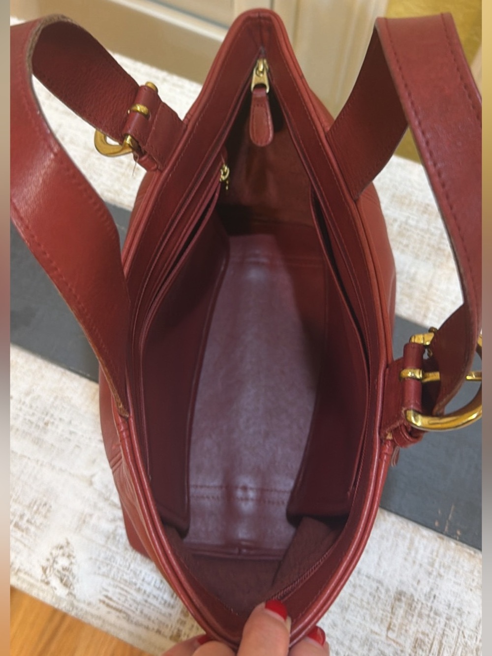 Coach Vintage Waverly Red Soho Tote. Style 4133, Made in 1996, Costa Rica. - Picture 4 of 5